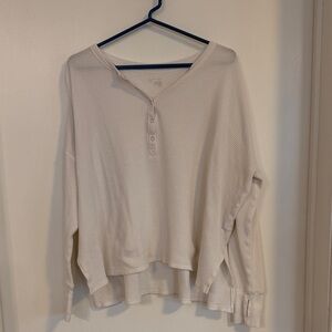 Aerie Cream Waffle Knit Top
